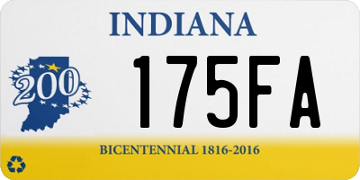 IN license plate 175FA