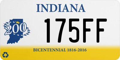 IN license plate 175FF