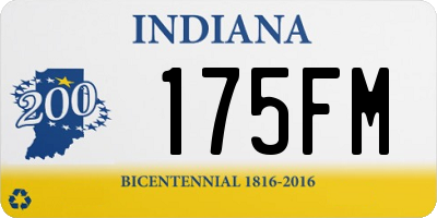 IN license plate 175FM