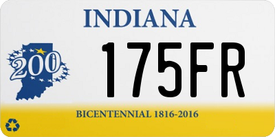 IN license plate 175FR