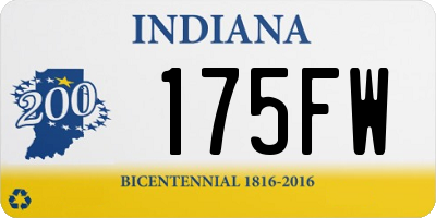 IN license plate 175FW