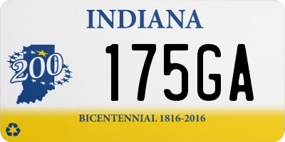 IN license plate 175GA