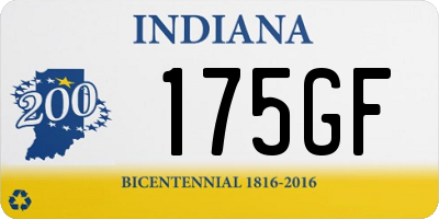 IN license plate 175GF