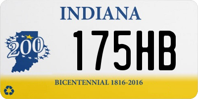 IN license plate 175HB