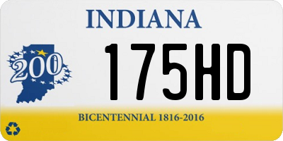 IN license plate 175HD