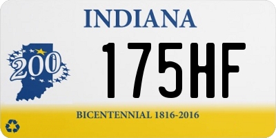 IN license plate 175HF