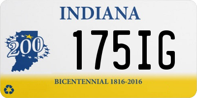 IN license plate 175IG