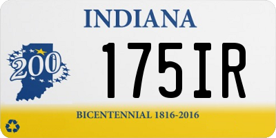 IN license plate 175IR