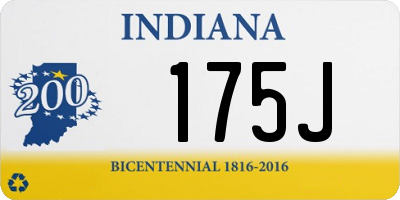 IN license plate 175J