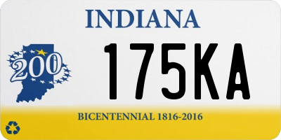 IN license plate 175KA