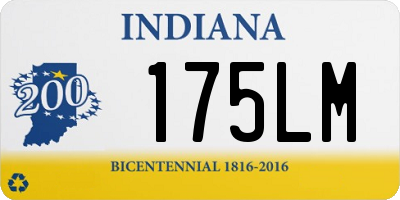 IN license plate 175LM