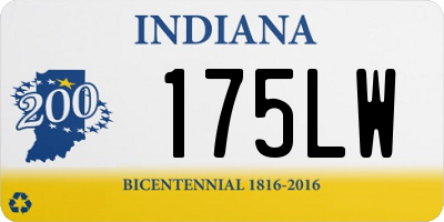 IN license plate 175LW