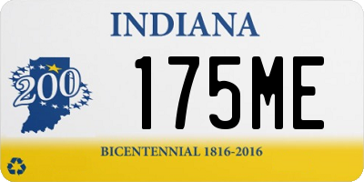 IN license plate 175ME