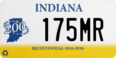 IN license plate 175MR