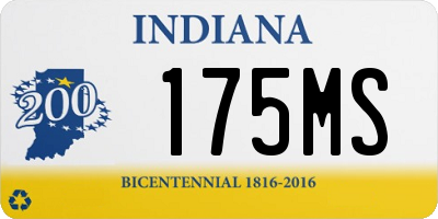 IN license plate 175MS