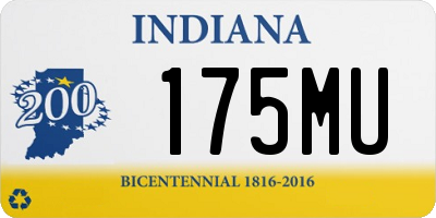 IN license plate 175MU