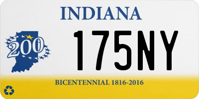 IN license plate 175NY