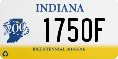 IN license plate 175OF
