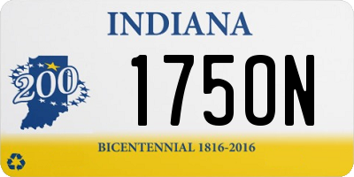 IN license plate 175ON