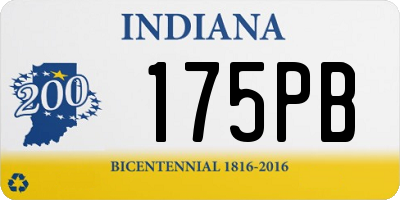 IN license plate 175PB