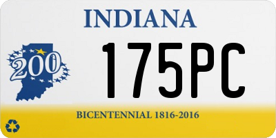 IN license plate 175PC