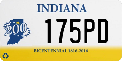 IN license plate 175PD