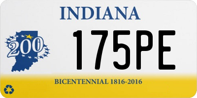 IN license plate 175PE