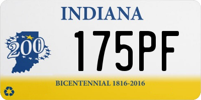 IN license plate 175PF