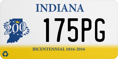 IN license plate 175PG