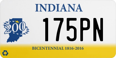 IN license plate 175PN