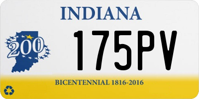 IN license plate 175PV
