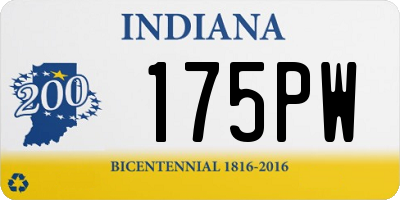 IN license plate 175PW