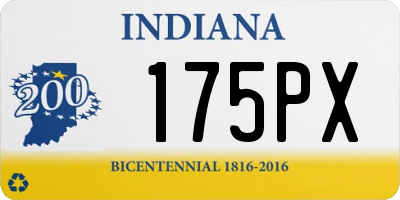 IN license plate 175PX