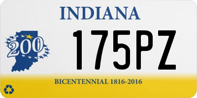 IN license plate 175PZ