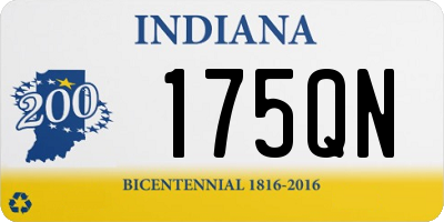 IN license plate 175QN