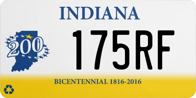 IN license plate 175RF