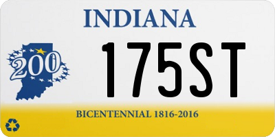 IN license plate 175ST