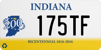 IN license plate 175TF