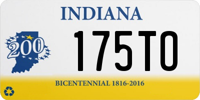 IN license plate 175TO