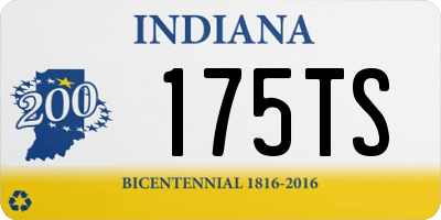 IN license plate 175TS