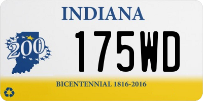 IN license plate 175WD