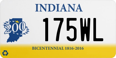 IN license plate 175WL