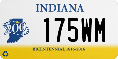 IN license plate 175WM