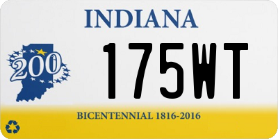 IN license plate 175WT