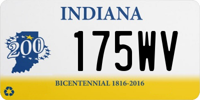 IN license plate 175WV