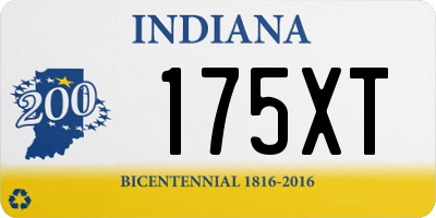 IN license plate 175XT