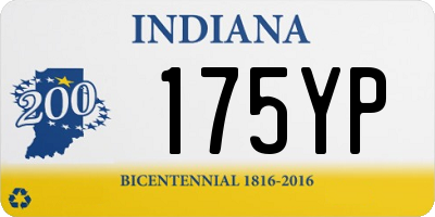 IN license plate 175YP