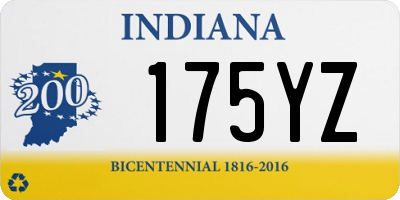 IN license plate 175YZ