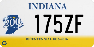 IN license plate 175ZF