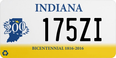 IN license plate 175ZI